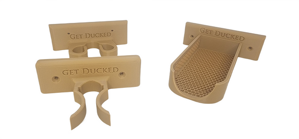 Trail & Timber™ WallLock Duo — Wall-Mount Buttstock Boot + Barrel Clip (Screw-On)