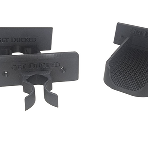Trail & Timber™ WallLock Duo — Wall-Mount Buttstock Boot + Barrel Clip (Screw-On)